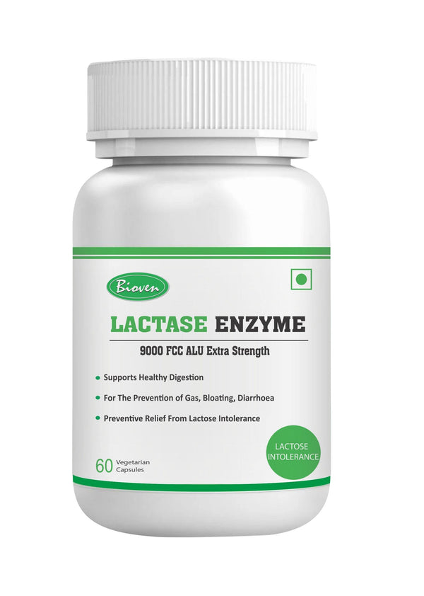 Bioven Lactase Enzyme - 60 Vegetarian Capsule. Lactase Enzyme for lactose intolerance persons. Back to Dairy with Bioven Lactase. Lowest Price at www.biovenlactase.com